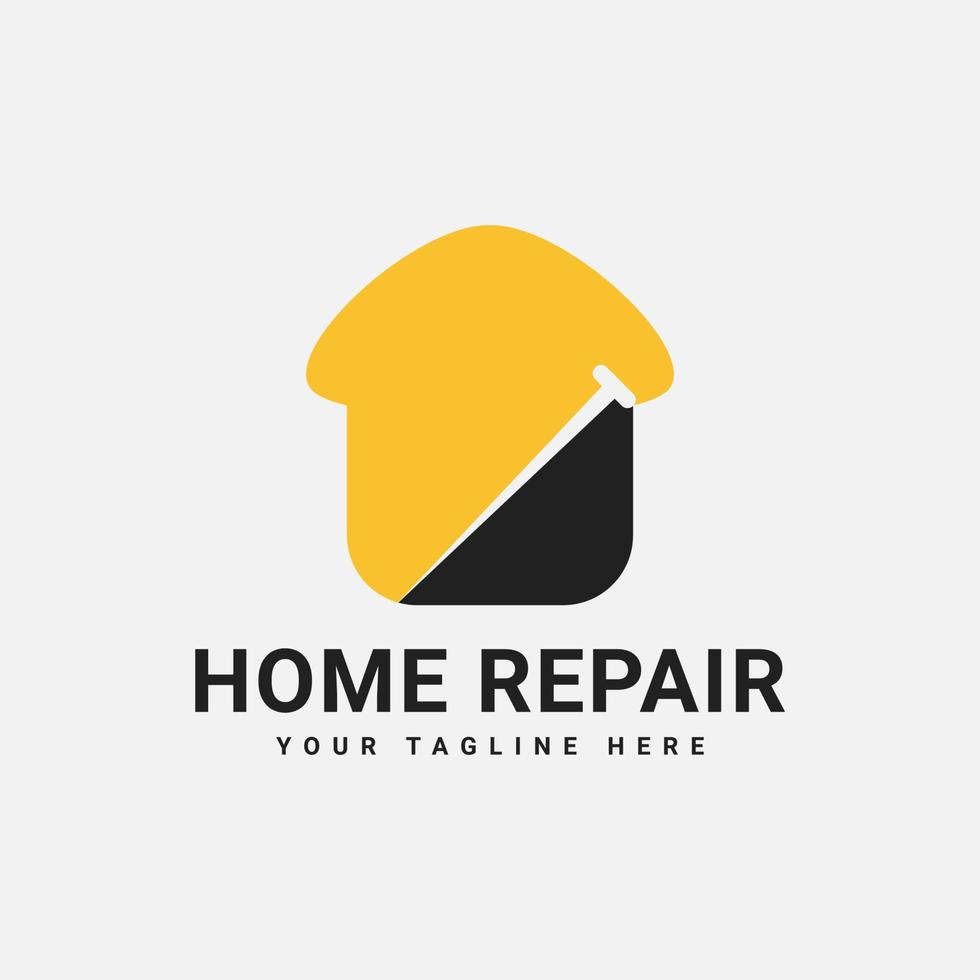 plantilla de diseño de logotipo de reparación de viviendas simple y limpia vector