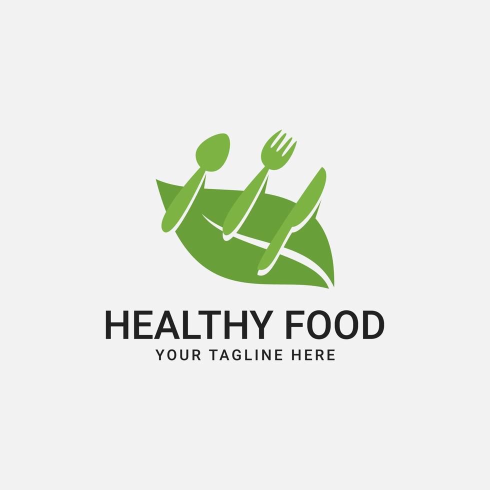 Organic Healthy Food Menu Logo Design vector