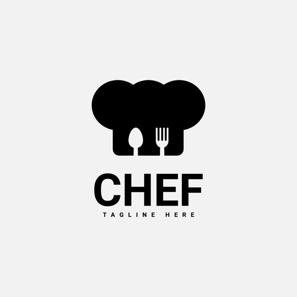 diseño de logotipo de chef negro simple y limpio vector