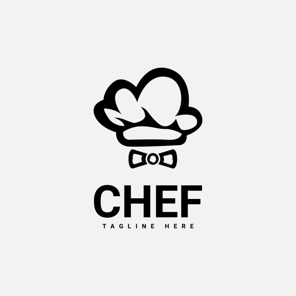 diseño de logotipo de chef cocinero simple vector