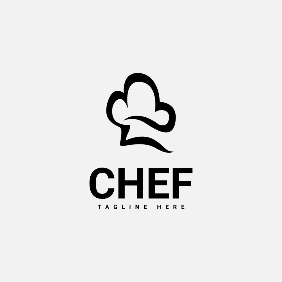 diseño de logotipo de chef cocinero simple vector