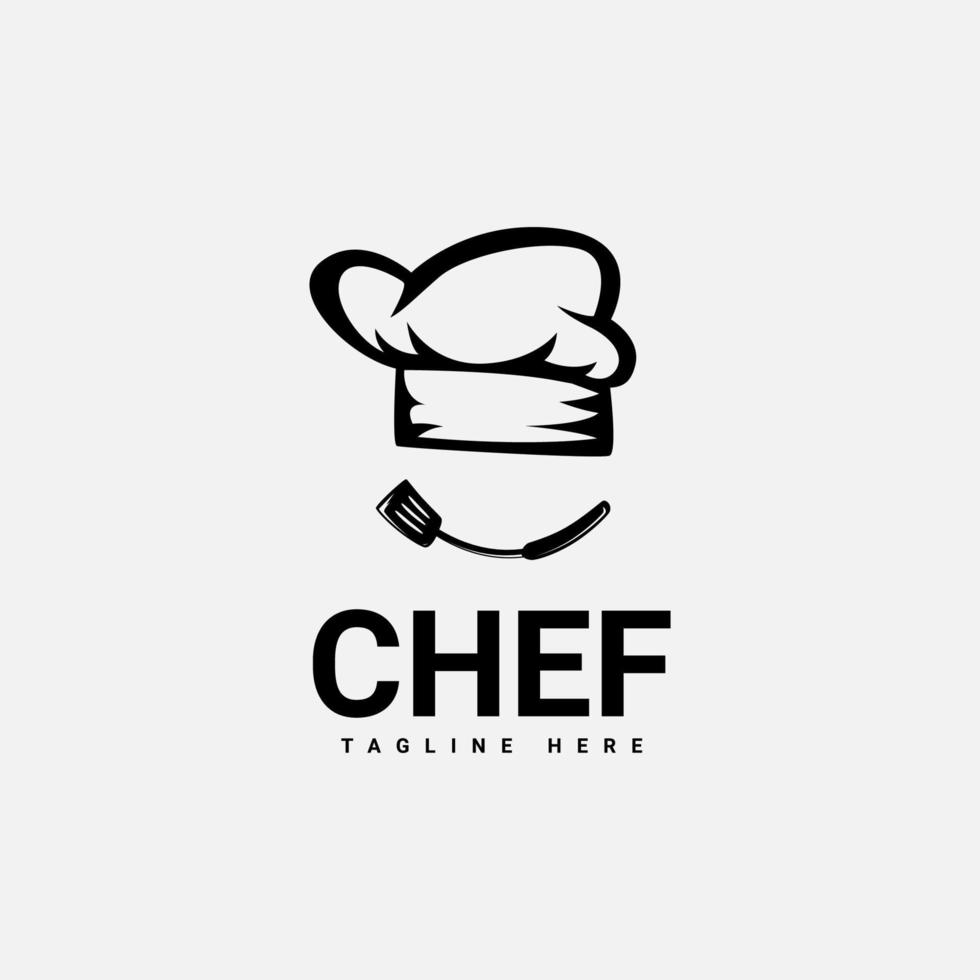 diseño de logotipo de chef cocinero simple vector