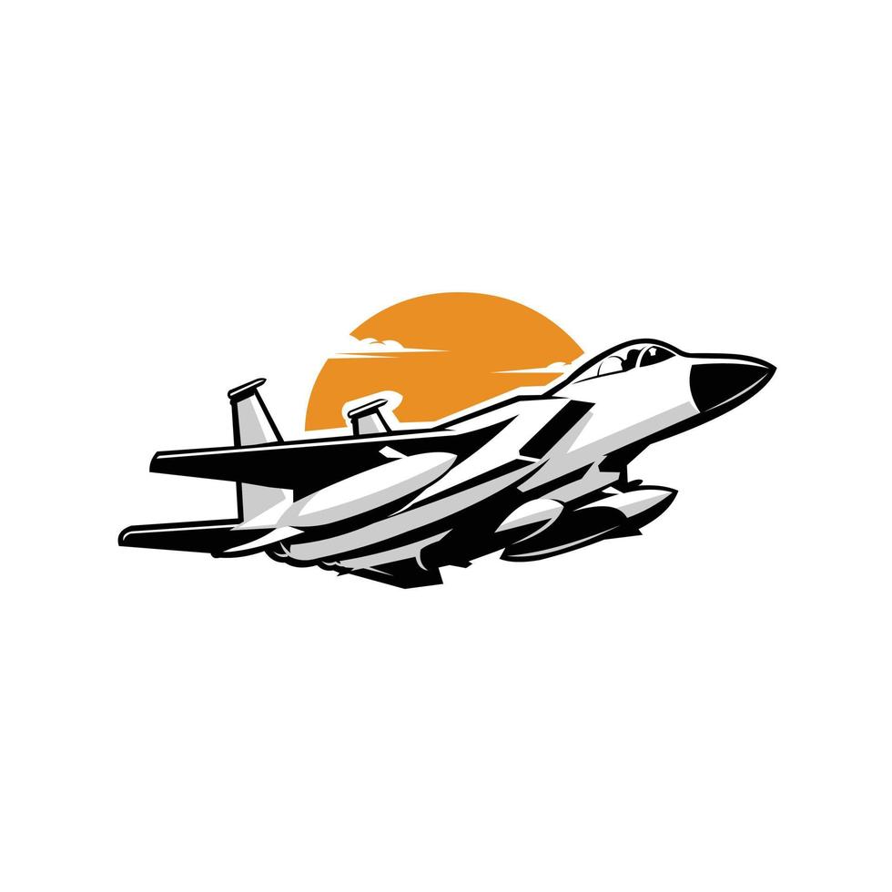 Premium American Fighter Jet Vector Isolated. Best for Tshirt Design Illustration