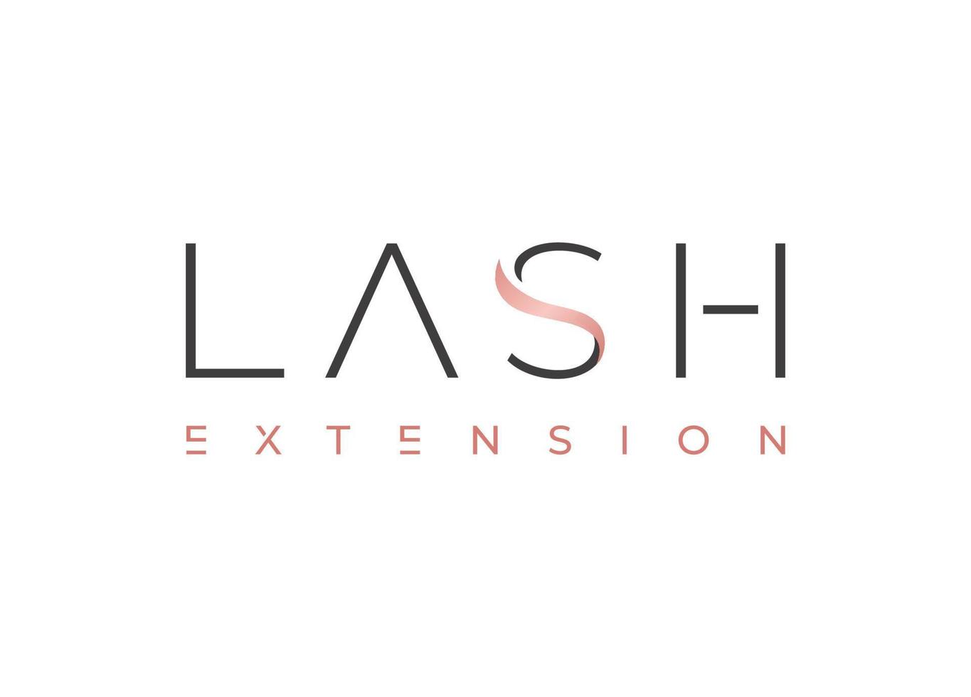 lash minimal typography logo design vector