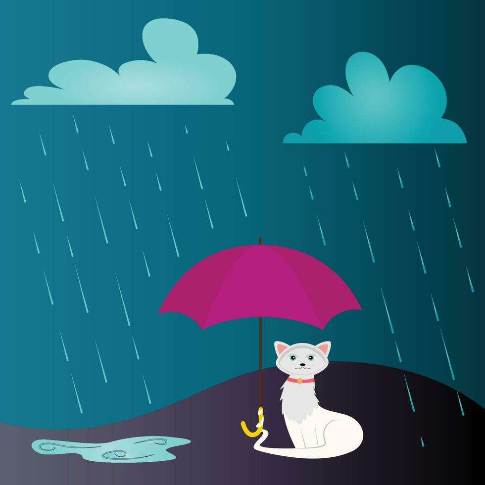 Stormy night while raining cats and dogs vector