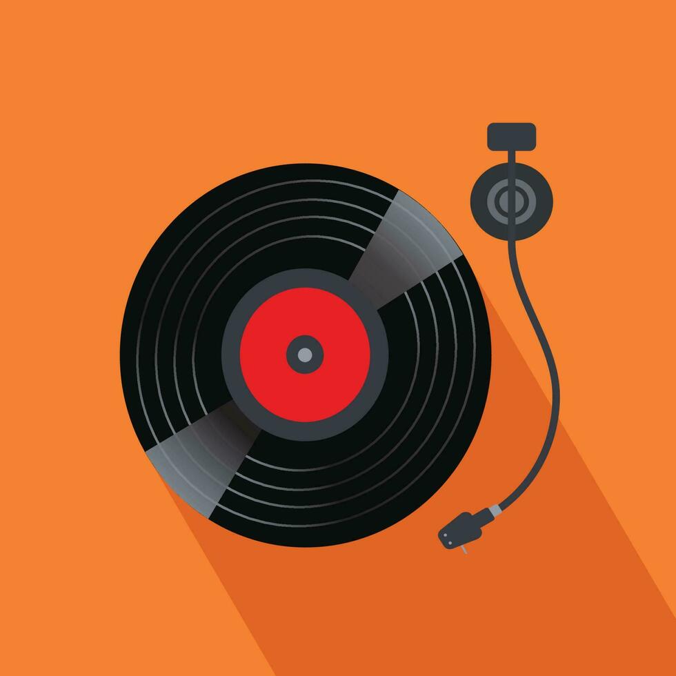 tocadiscos lp retro vector