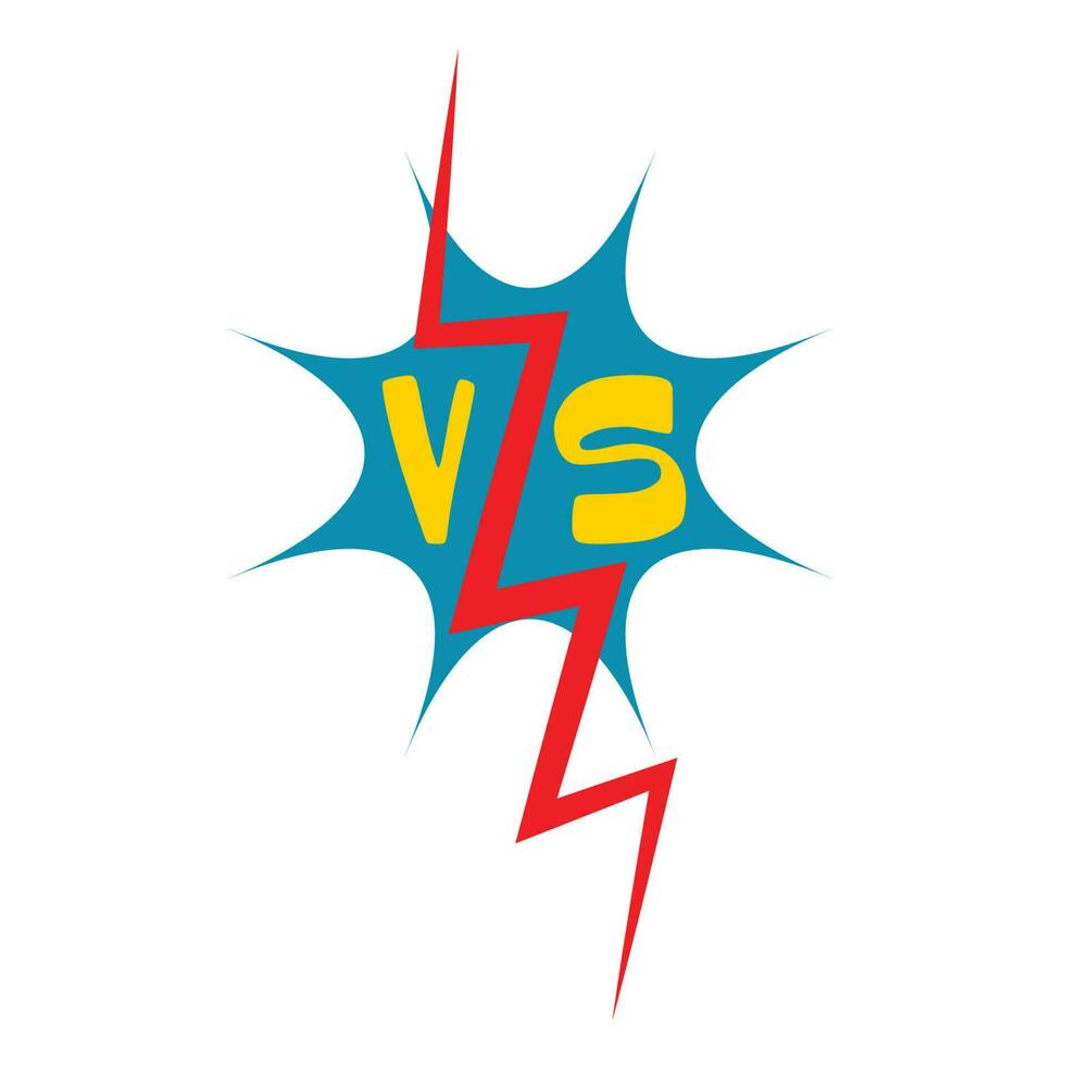 Comic Versus Lightning Bolt Vector Illustration
