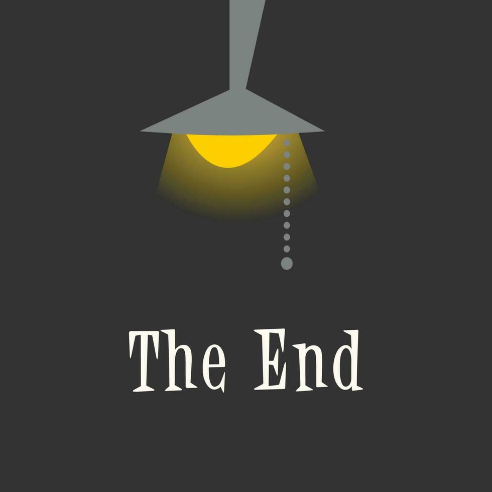 The End Vector Illustration With Overhead Light