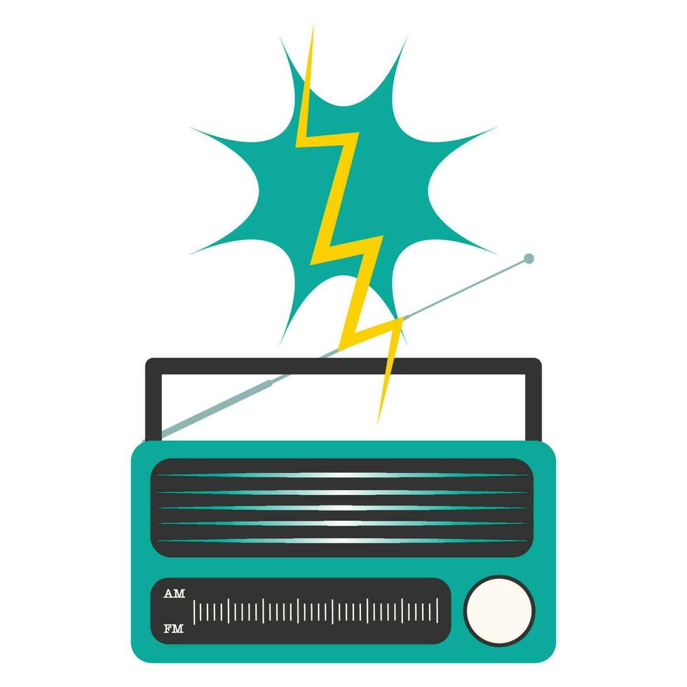 Vector Illustration of Vintage 1980s Handheld Radio