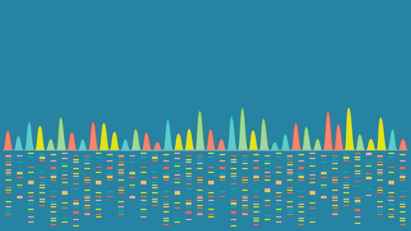 Genome Sciences Background of Fluorescent DNA Bands vector