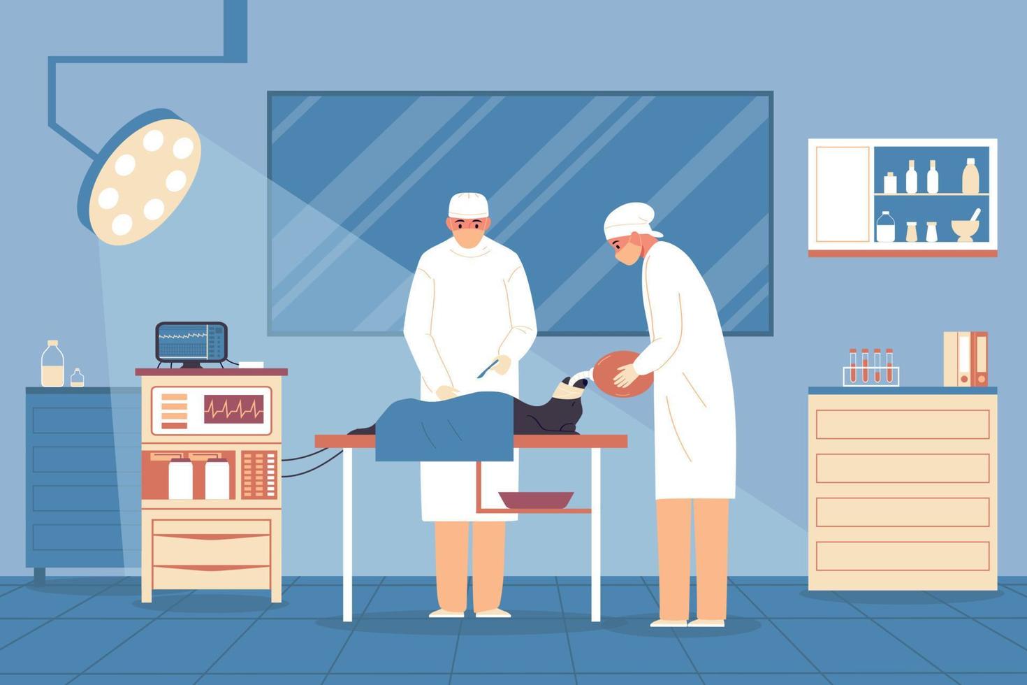 Veterinary Flat Color Background vector