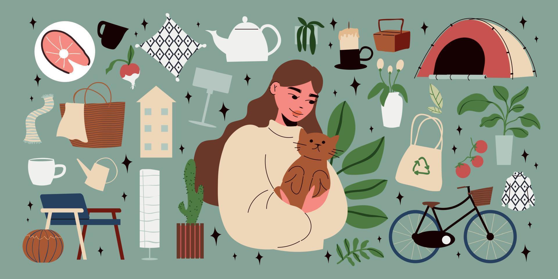 Lagom Big Flat Set vector