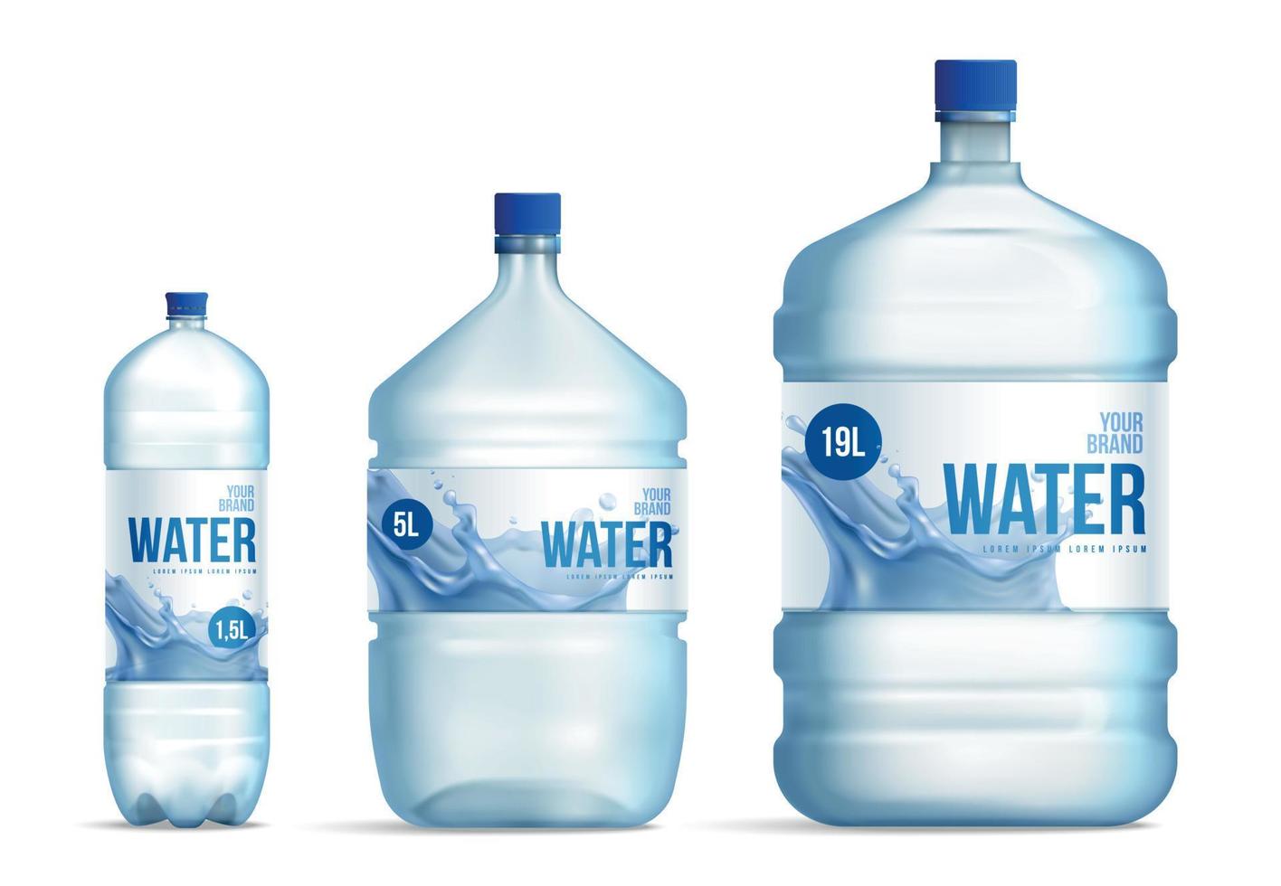 Water Storage Bottles Set vector