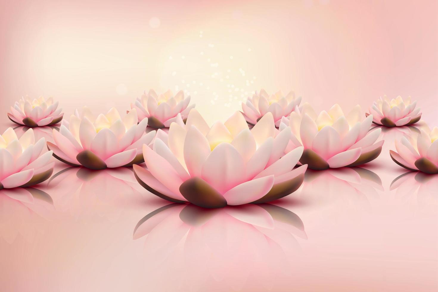 Lotus Flower Pink Background vector