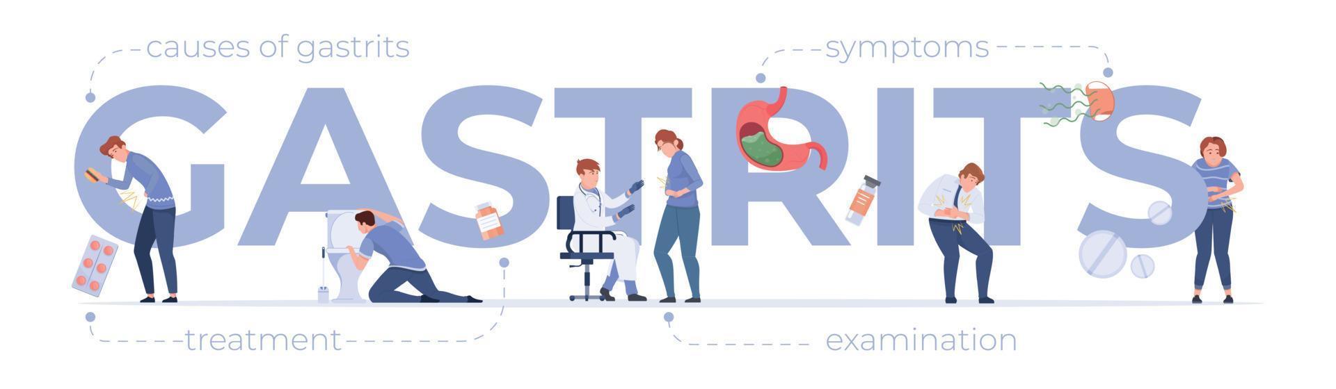 Gastritis Flat Illustration vector