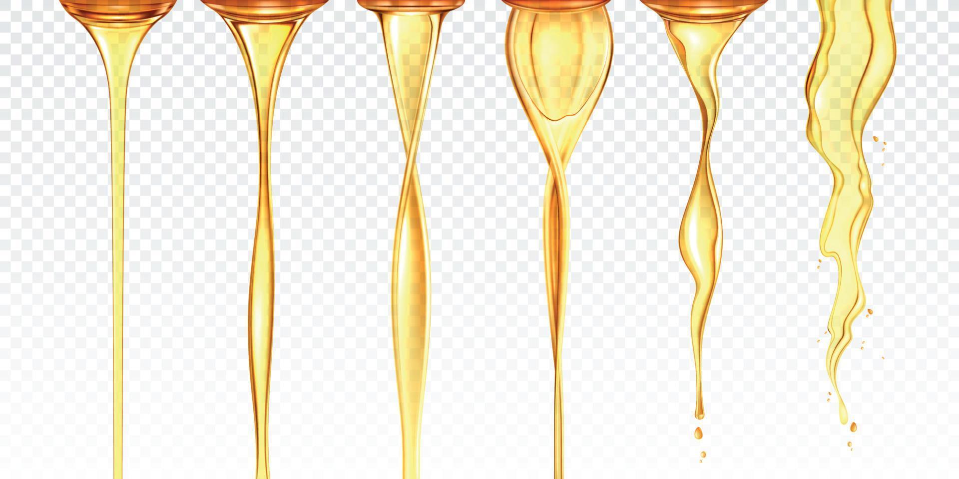 Oil Flow Realistic Set vector
