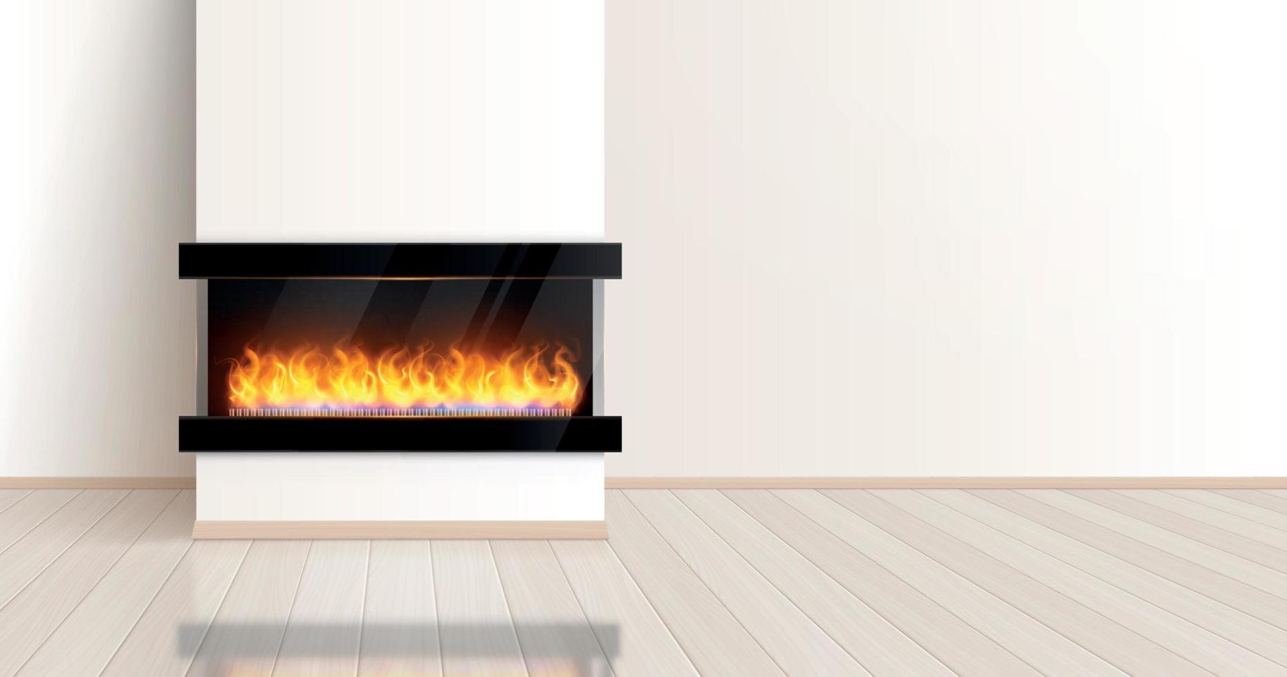 Modern Style Fireplace Composition vector