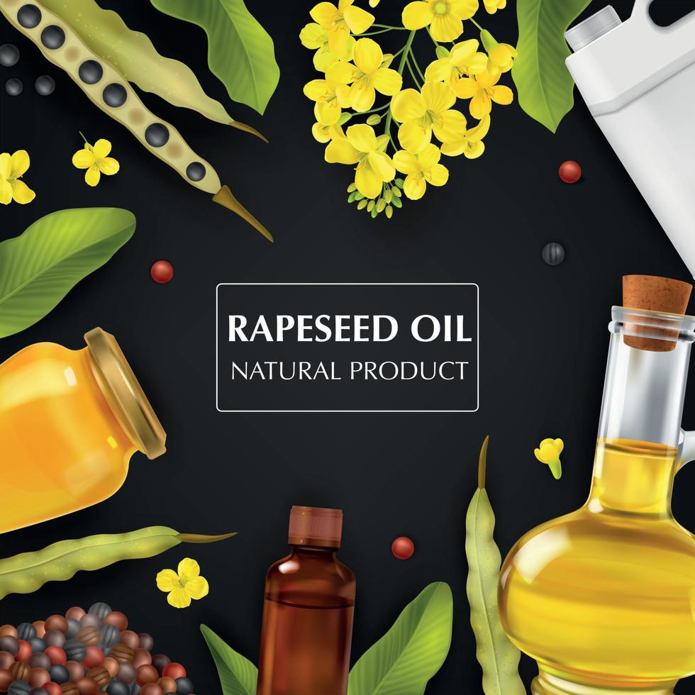 Realistic Rape Canola Frame vector