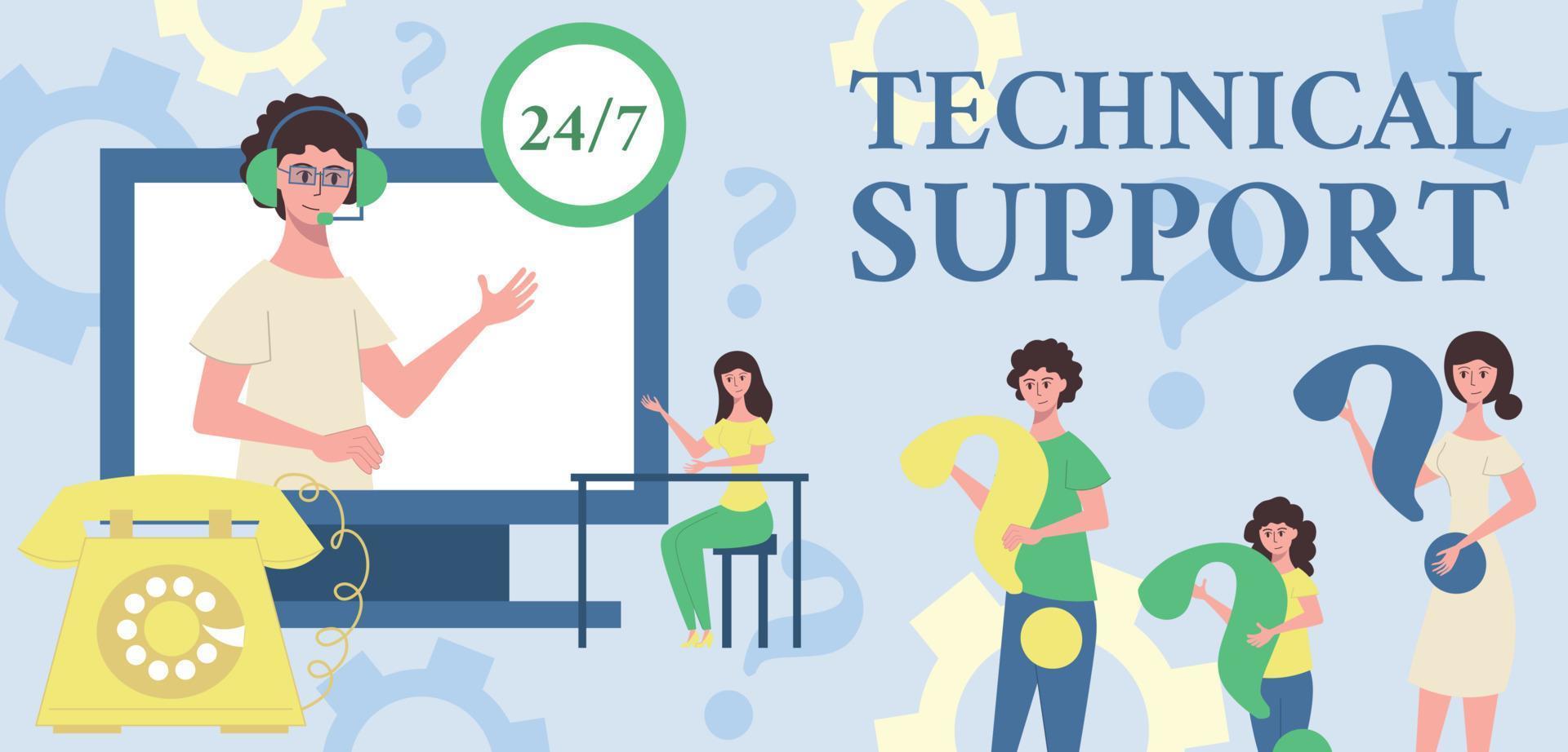 Technical Support Background vector