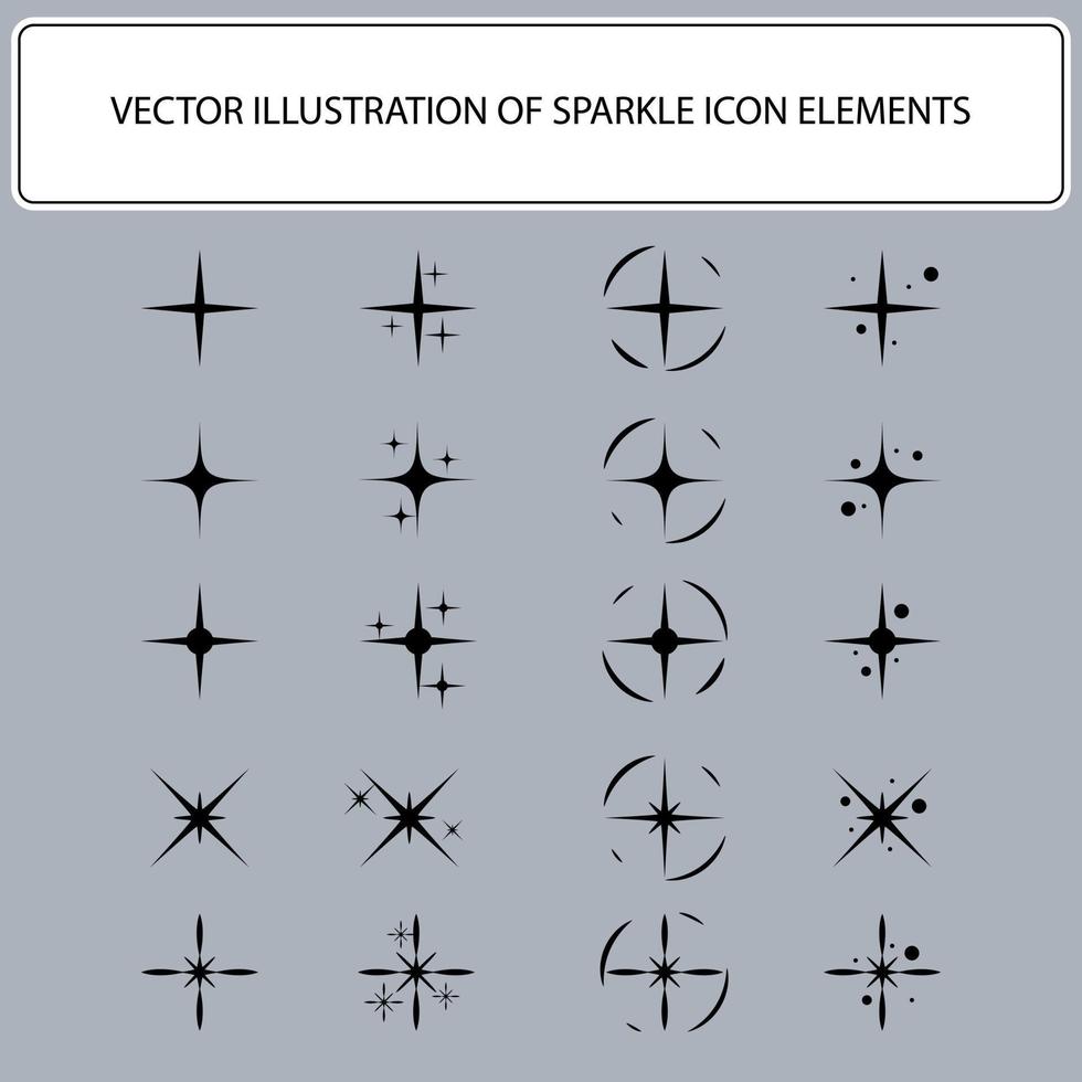 Set of sparkle Illustration Icon design signage element for technology information. vector