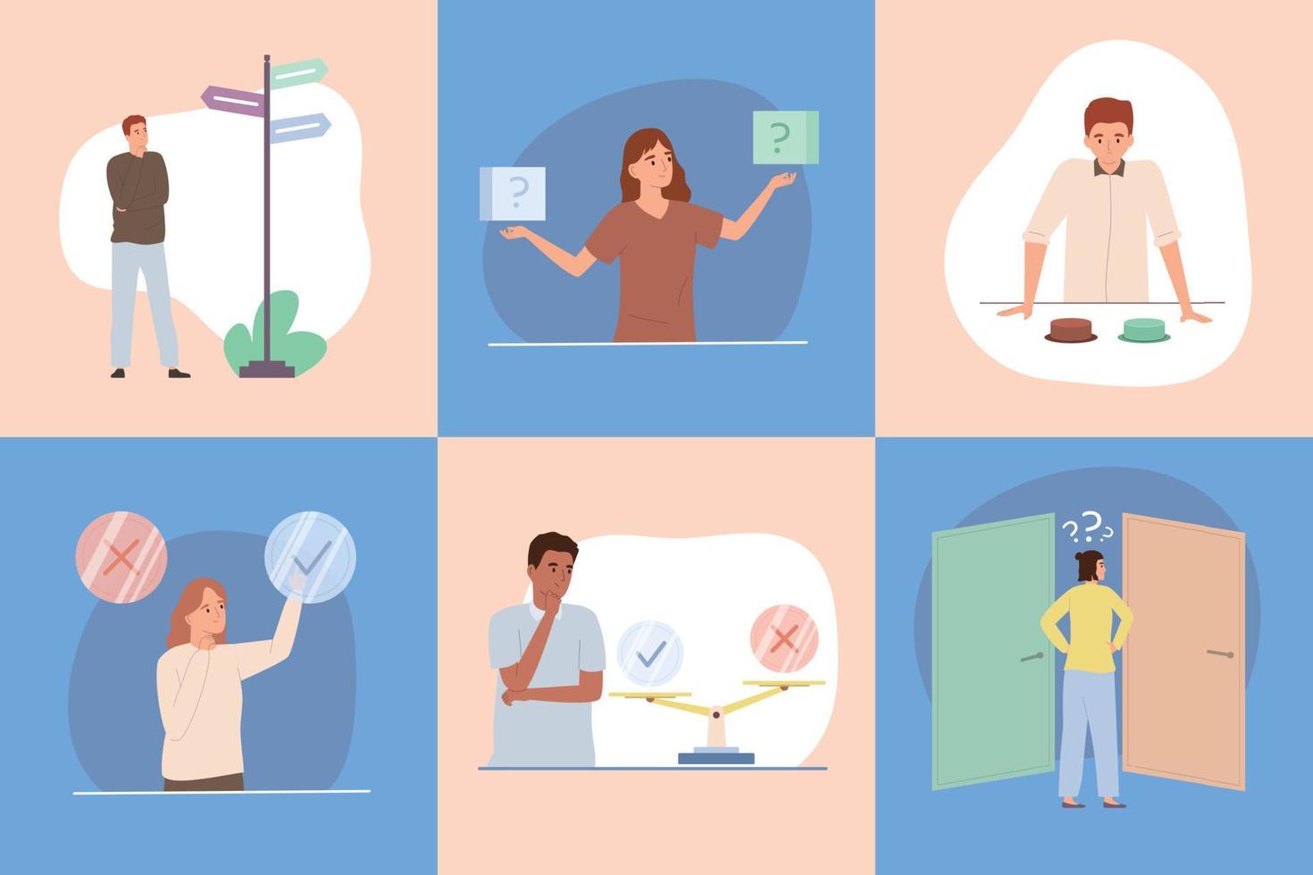 People Making Decisions Set vector