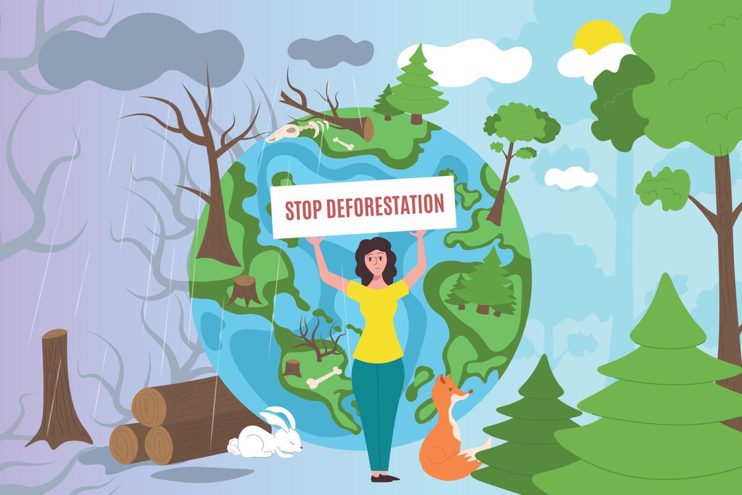 Deforestation Background Illustration vector