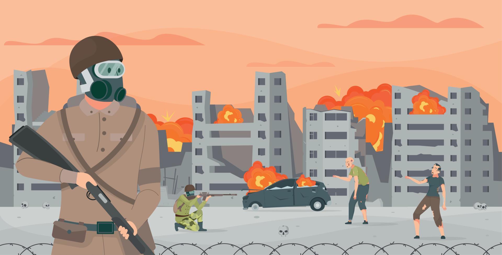 Apocalypse Illustration Flat vector