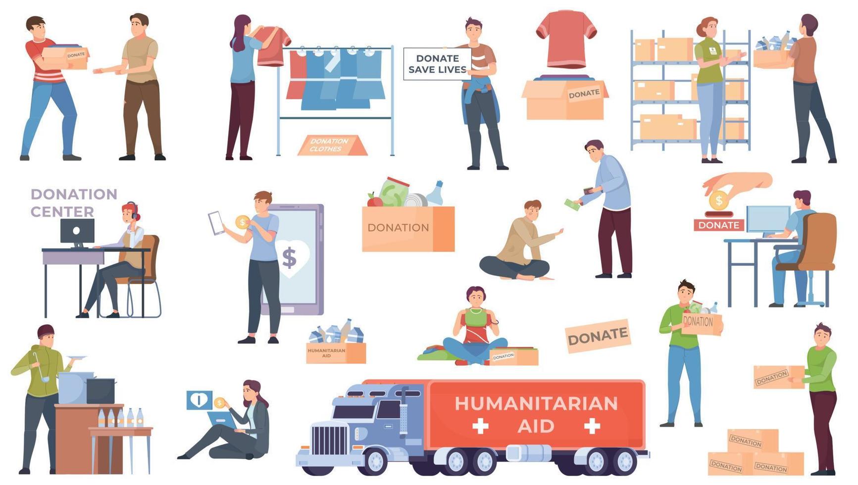 Humanitarian Aid Set vector