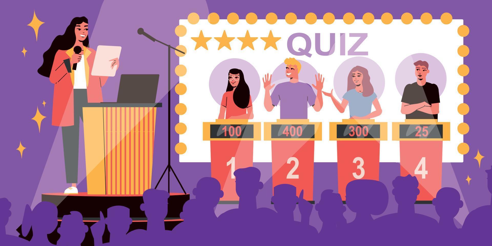 Flat Tv Quiz Illustration vector