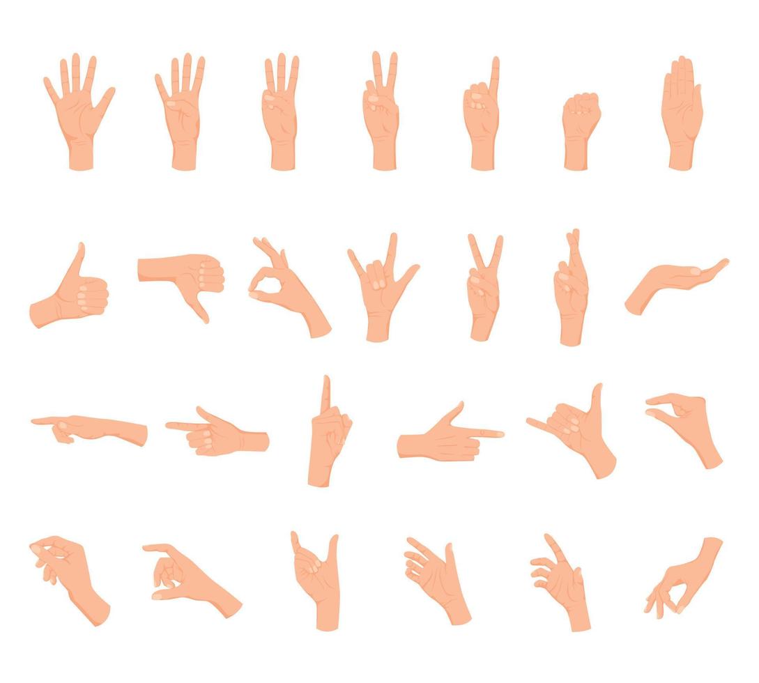 Hand Gesture Human Set vector