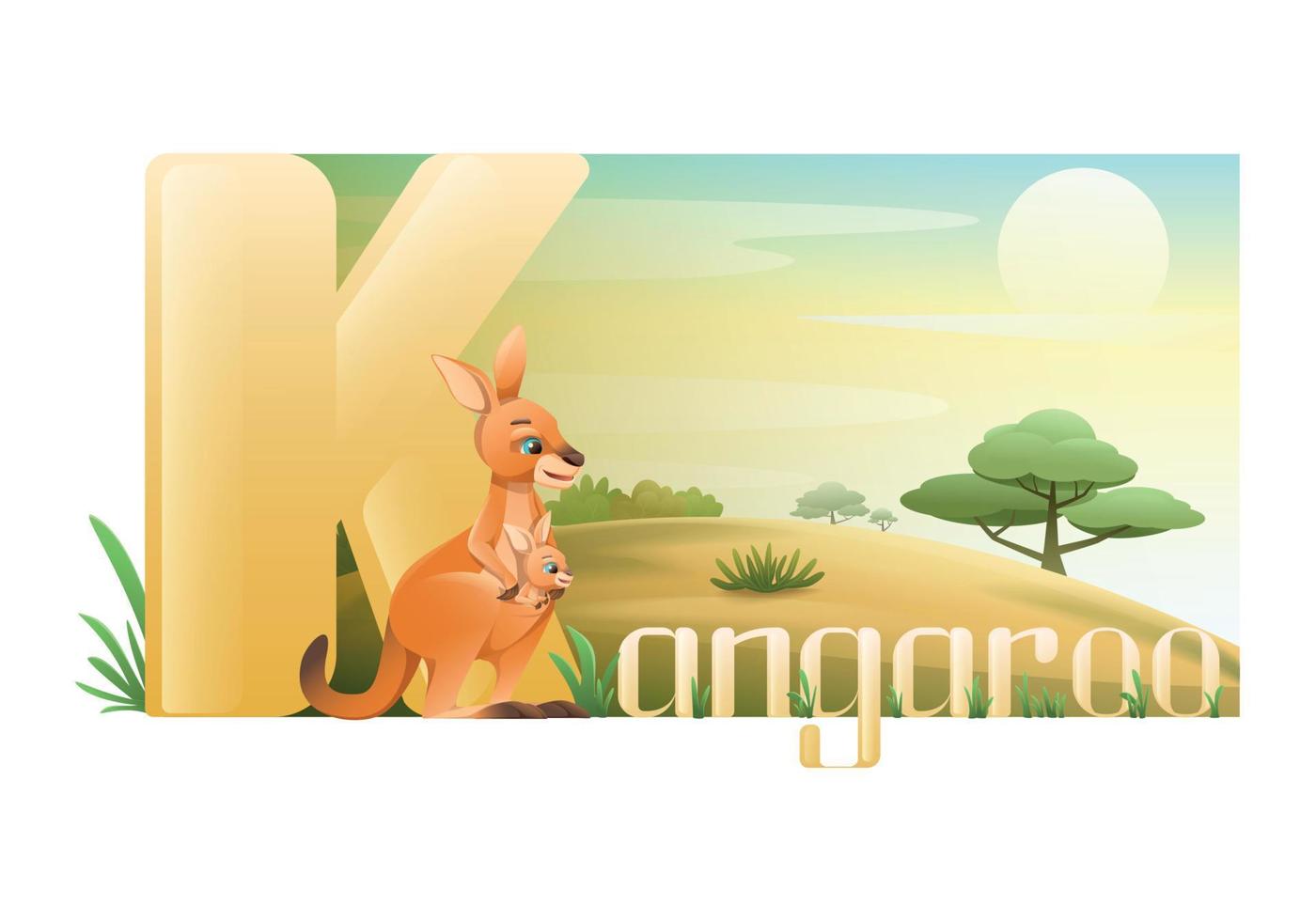 Kangaroo Cartoon Illustration vector