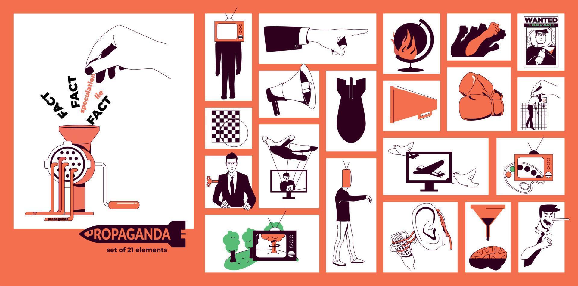 Propaganda Flat Composition vector