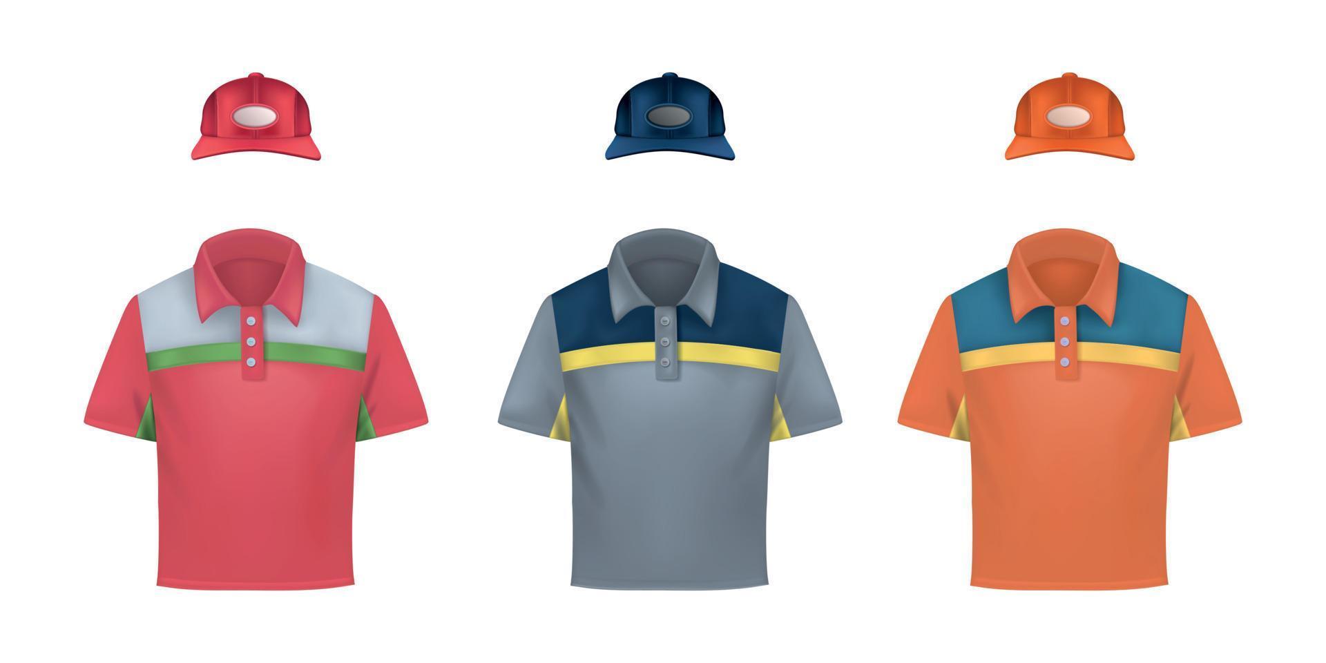 conjunto de uniformes de colores realistas vector