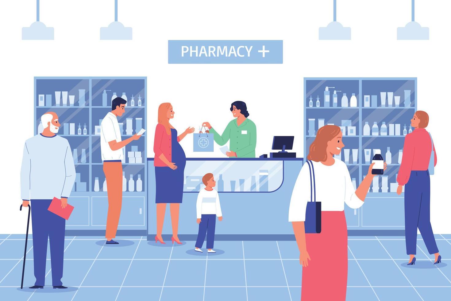 Pharmacy Flat Background vector