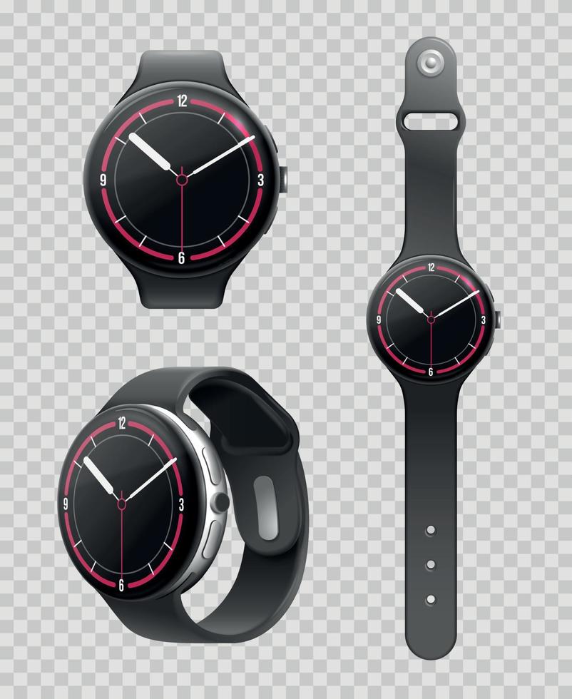 Smart Watch Transparent Set vector