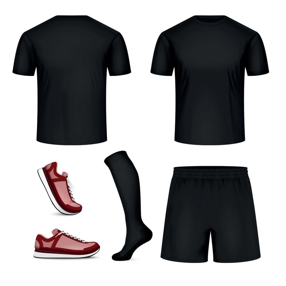 Sport Uniform Realistic Black Mockup vector