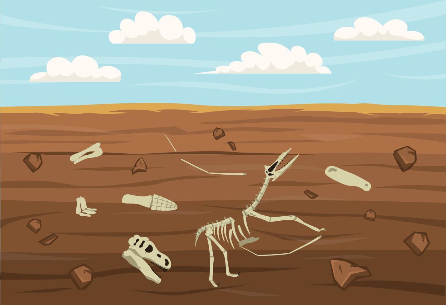 Dinosaur Fossils Illustration vector