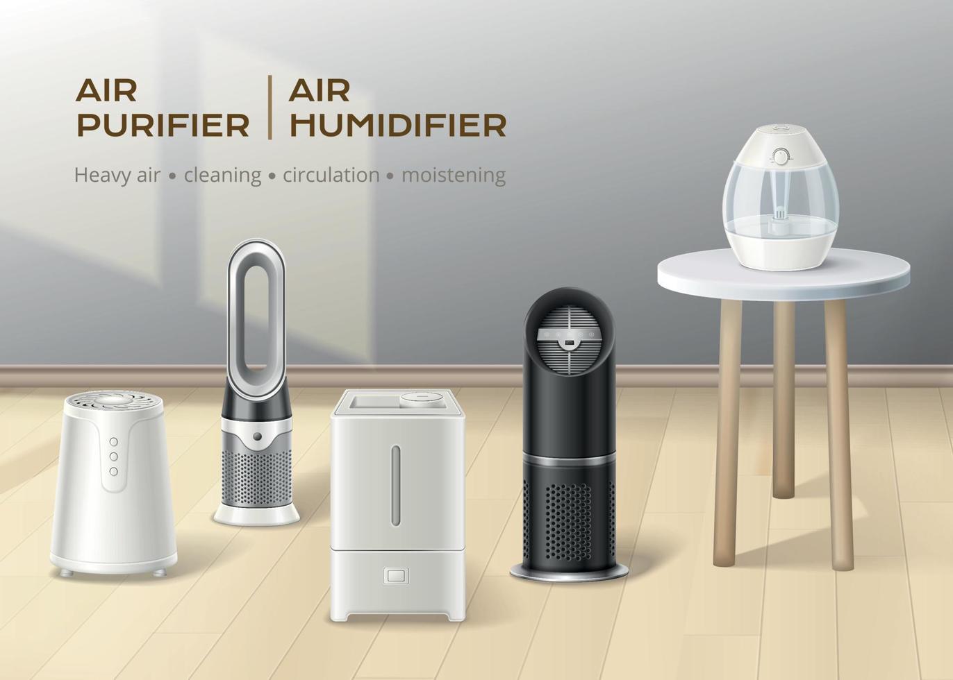 Realistic Air Purifier Poster vector