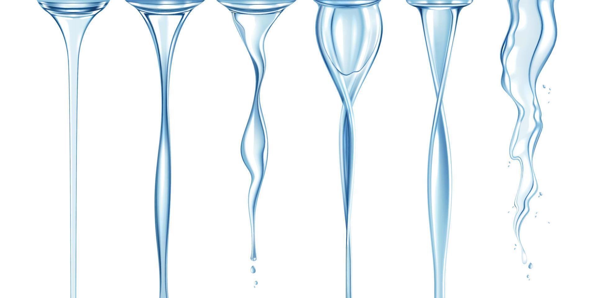 Liquid Flow Realistic Set vector