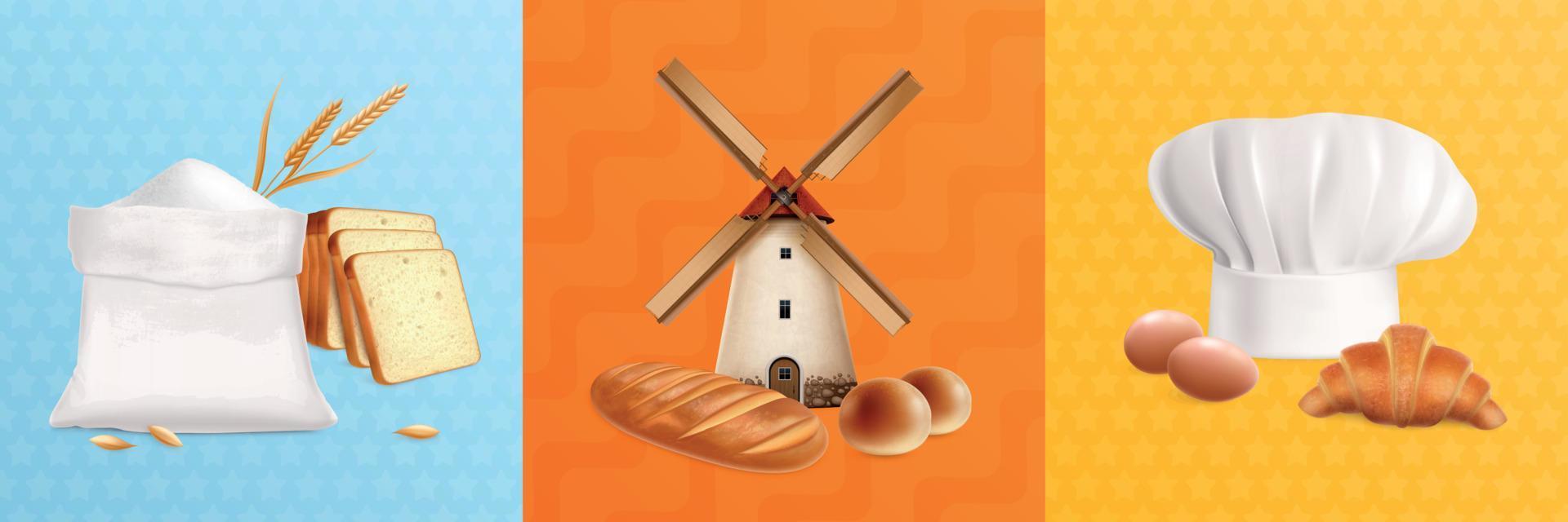 Realistic Bread Design Concept vector