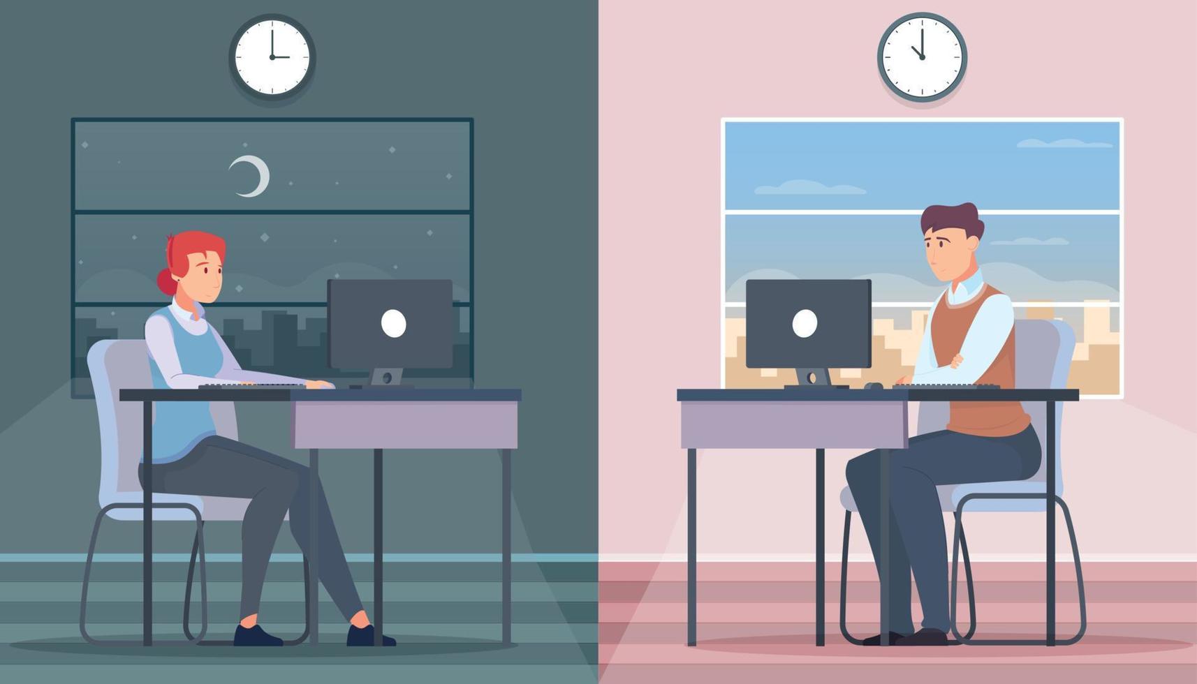 Time Zones Composition Set vector