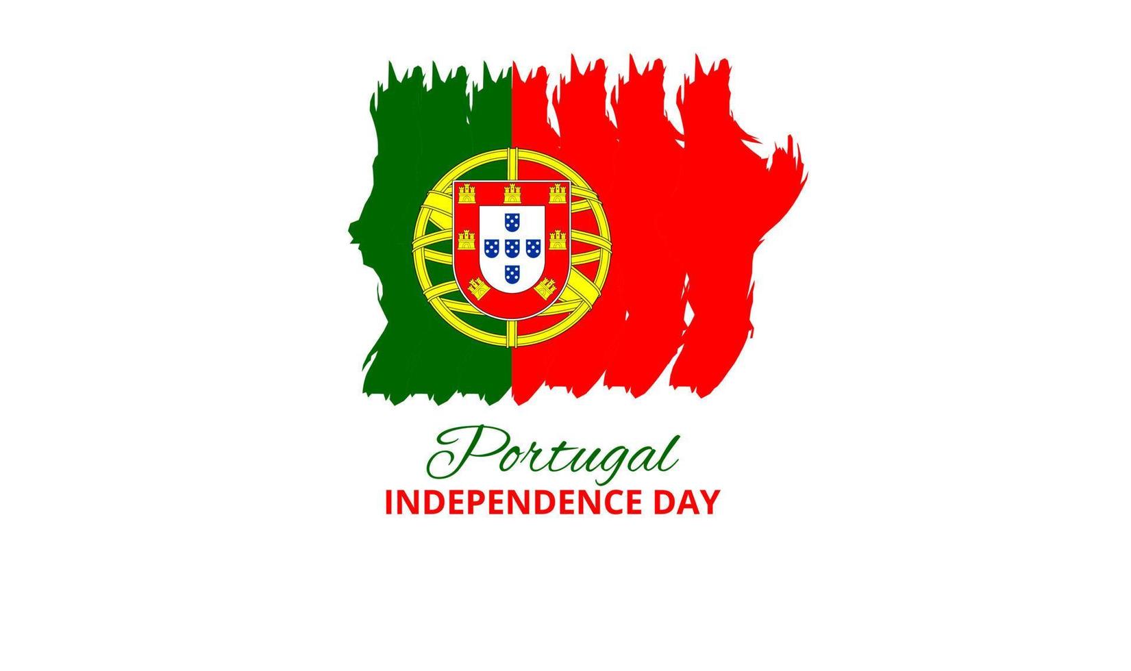 día de la independencia de portugal con fkag aislado sobre fondo blanco vector