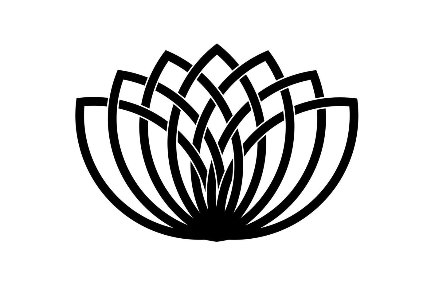 outline lotus icon vector