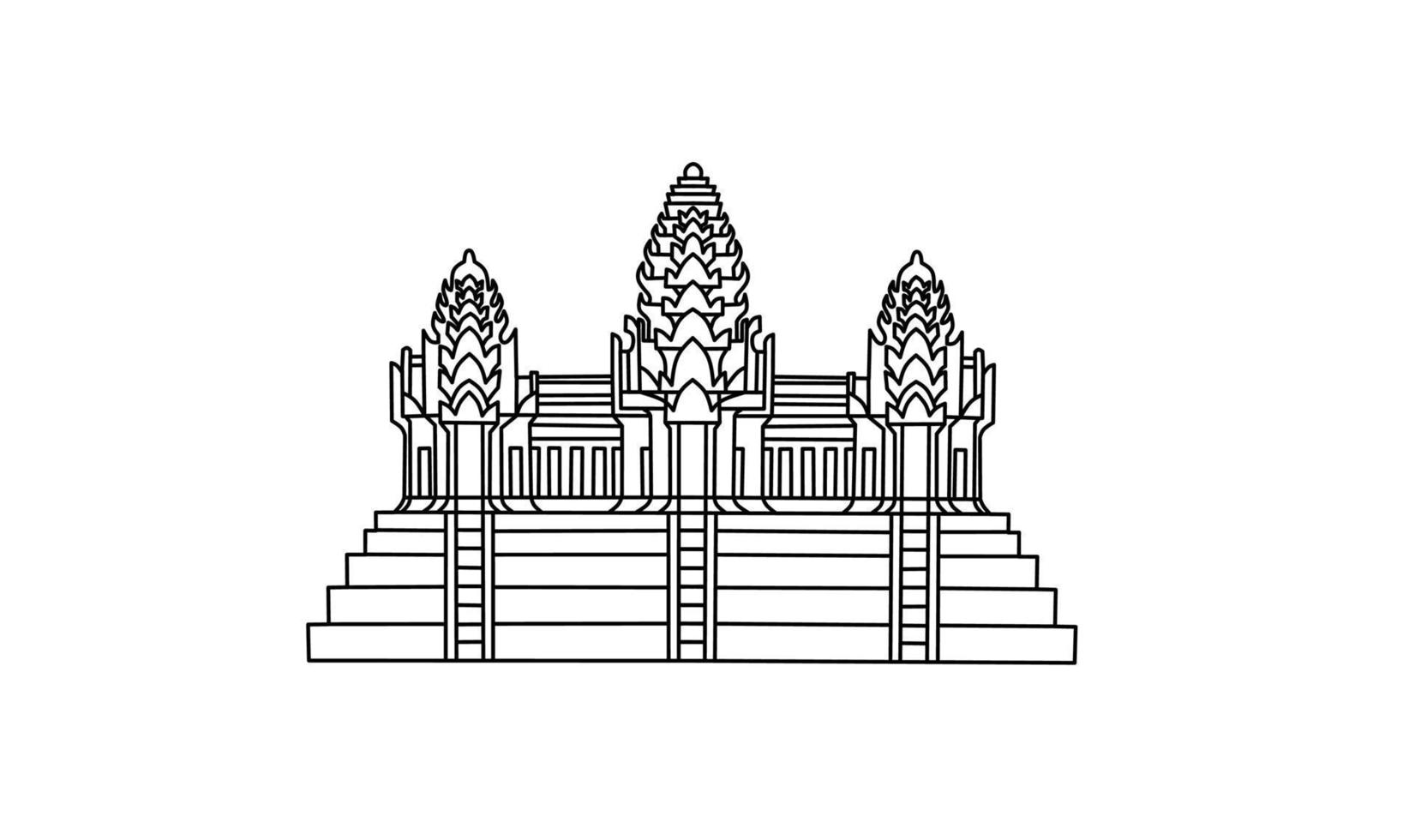 angkor wat camboya escudo de armas vector