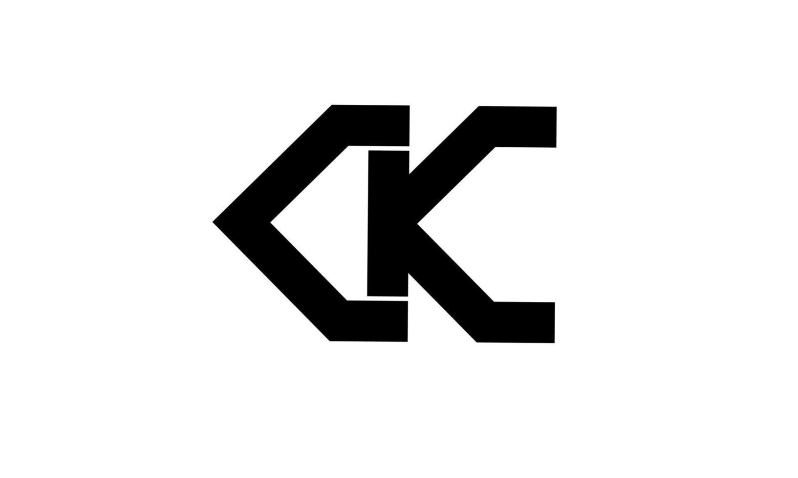 logotipo de la letra inicial ck kc ck vector