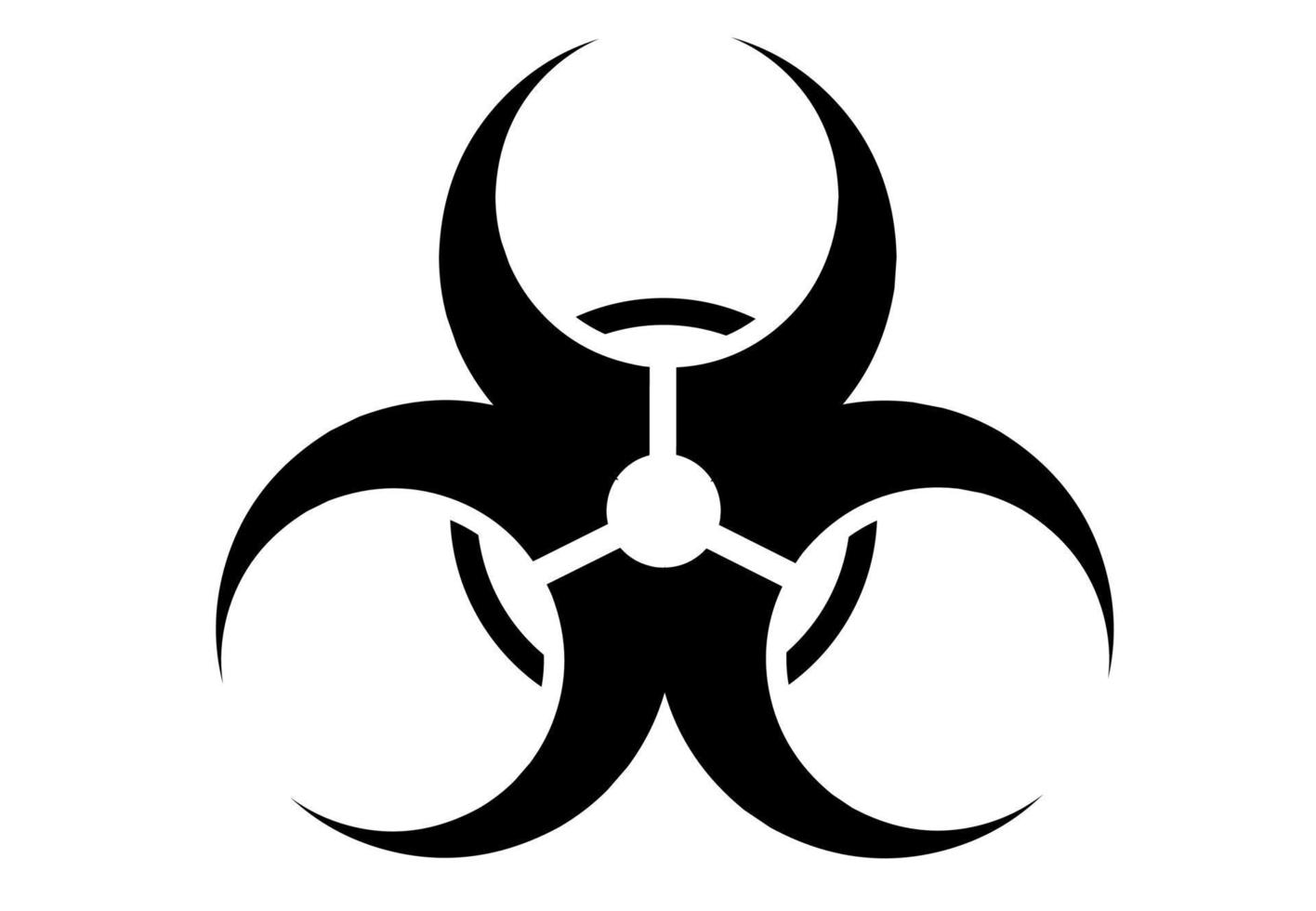 black white biohazard sign isolated on white background vector