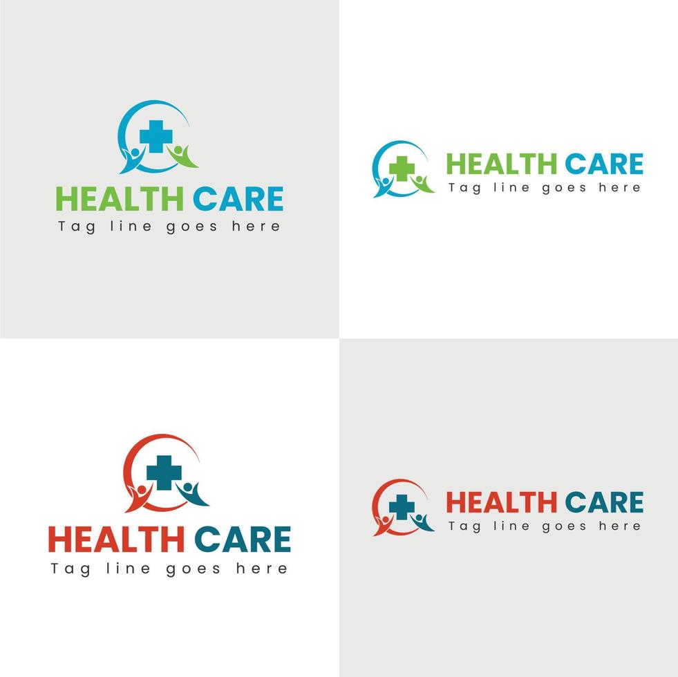 diseño de logotipo de atención médica vector