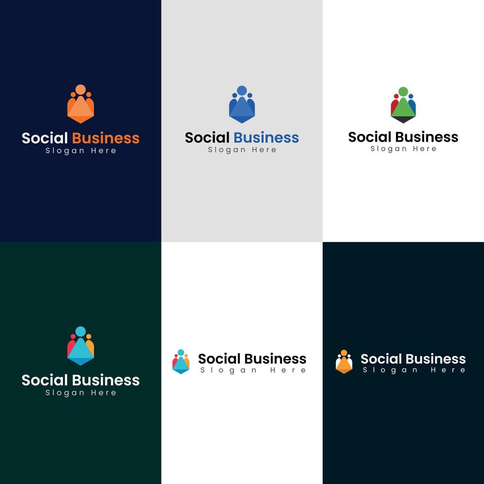 Social Business logo design vector