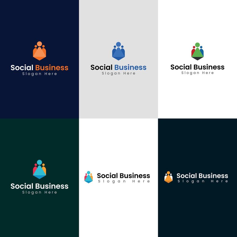 diseño de logotipo de empresa social vector