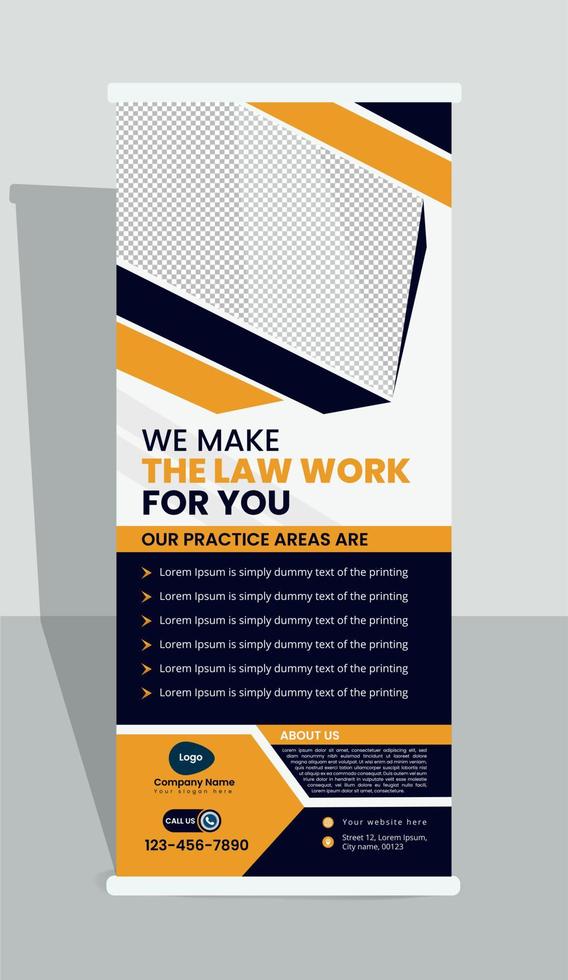 Roll up banner for law firm vector